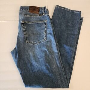 D71 Lucky Brand 221 Original Straight Leg Blue Jeans Men 33x34 Medium Wash Denim
